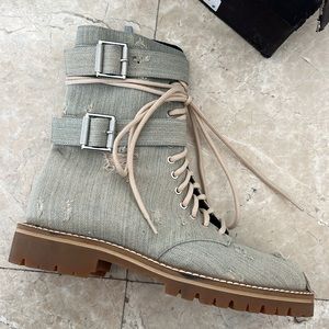 Alexander Vauthier Denim Combat Boots